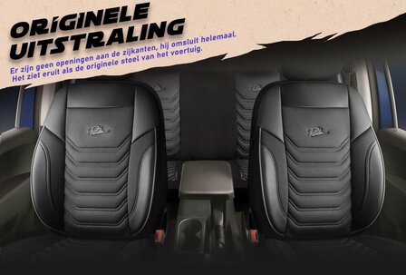 Stoelhoezen Mercedes Sprinter 2006 &ndash; 2013 (W906) &ndash; Florida zwart jacquard