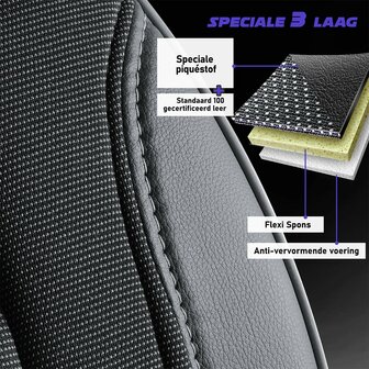 Stoelhoezen Renault Trafic 2001 &ndash; 2014 &ndash; Florida zwart jacquard