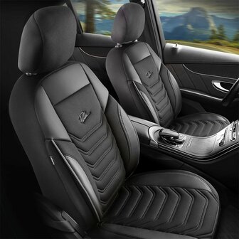 Stoelhoezen Renault Trafic 2001 &ndash; 2014 &ndash; Florida zwart jacquard