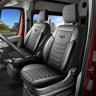 Stoelhoezen Renault Trafic 2001 &ndash; 2014 &ndash; Florida zwart jacquard