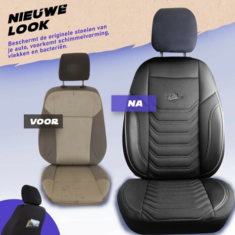 Stoelhoezen Renault Trafic 2001 – 2014 – Florida zwart jacquard