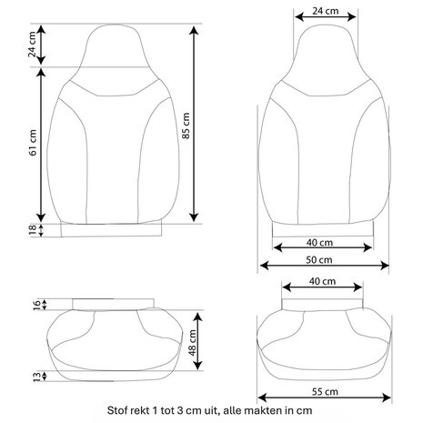 Opel Vivaro A – 2001 tot 2014 – Camperstoelhoezen Jacquard