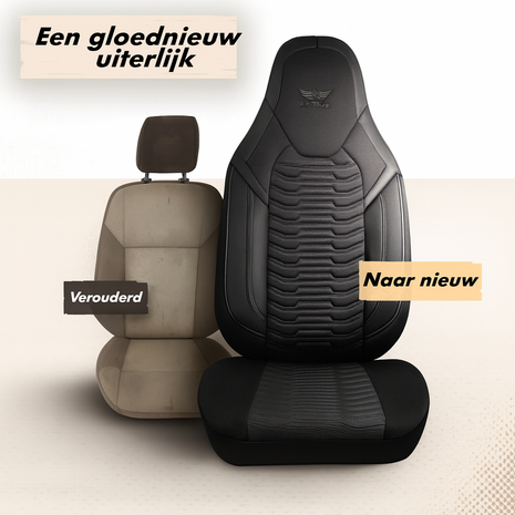 Stoelhoezenset Paris – Premium Universeel – Jacquard Stof – Voor- en Achterbank – Volledige Autostoelhoezen voor Personenauto’s – Luxe & Slijtvaste Bescherming