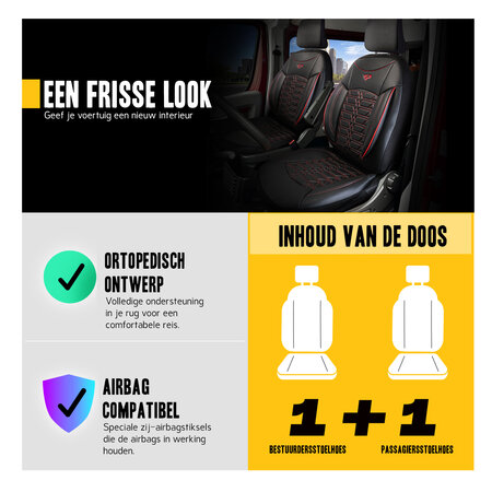 Stoelhoezen Renault Kangoo E-Tech – 2021 tot heden – Verona rood