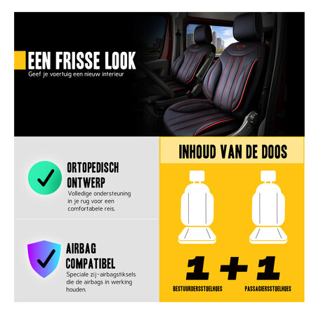 Stoelhoezen Volkswagen T4 – 1990 tot 2003 – Miami rood