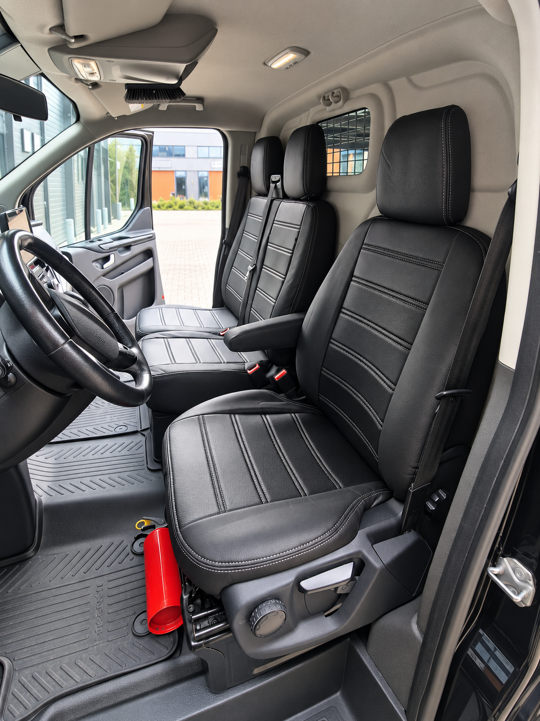 Stoelhoezen Fiat E-Doblo 2023 - heden – Fezz zwart – lederen stoelhoezen – perfecte pasvorm (Stoel/Bank)