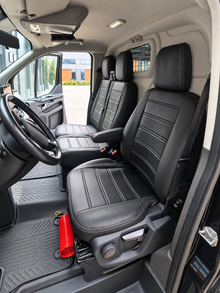 Stoelhoezen Maxus eDeliver 9 2020 - heden – Fezz zwart – lederen stoelhoezen – perfecte pasvorm (Stoel/Bank)