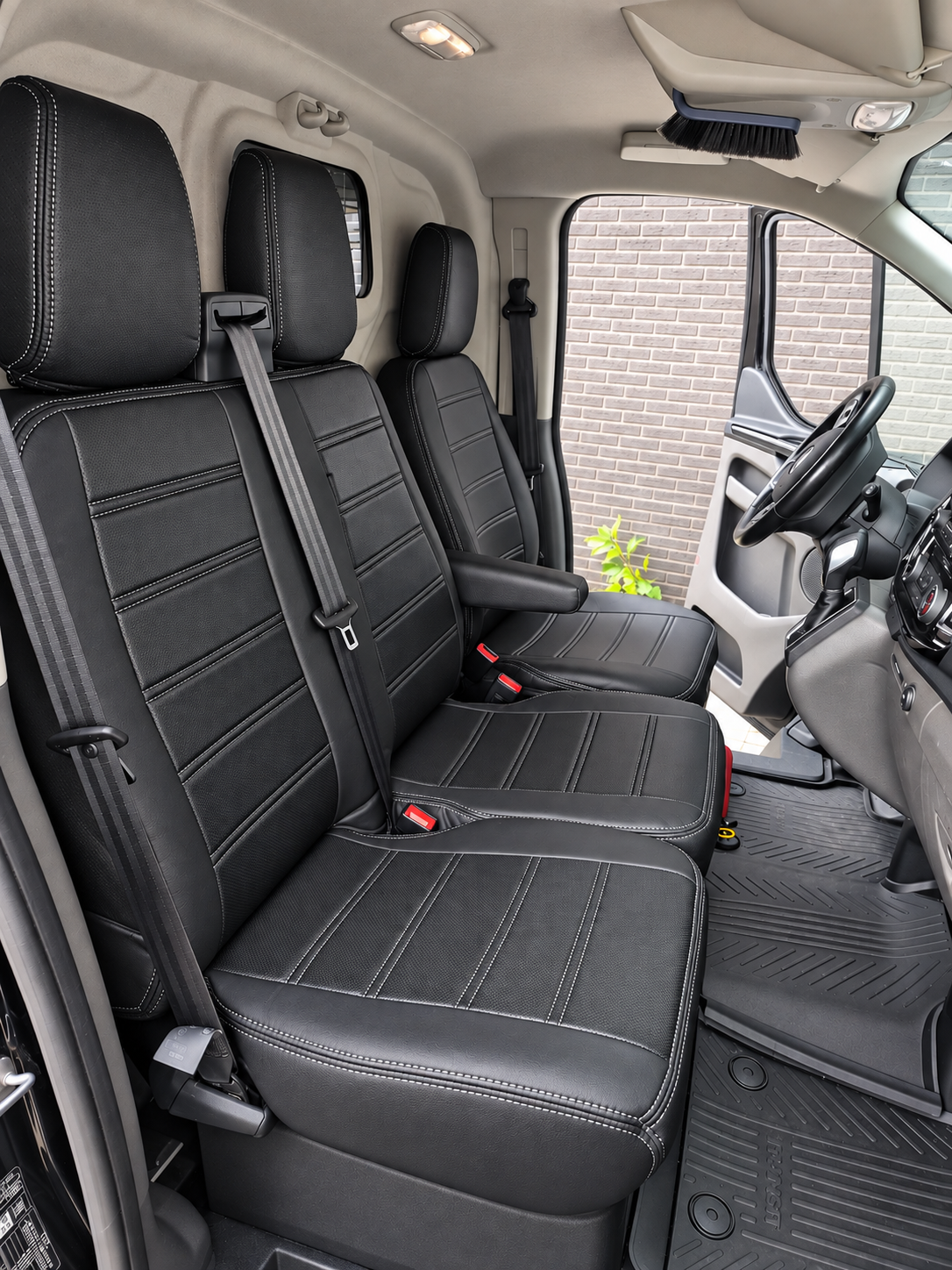 Stoelhoezen Fiat E-Doblo 2023 - heden – Fezz zwart – lederen stoelhoezen – perfecte pasvorm (Stoel/Bank)