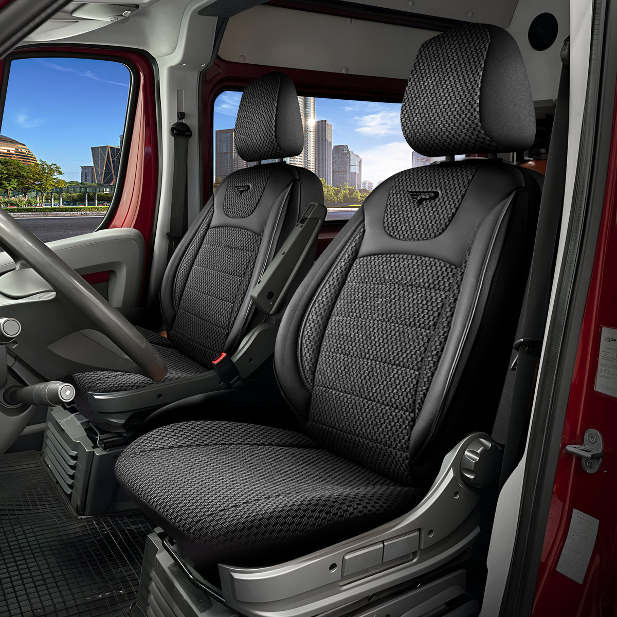 Stoelhoezen BYD ETP3 2024–heden – Prestige zwart/grijs – perfecte pasvorm (Stoel/Stoel)