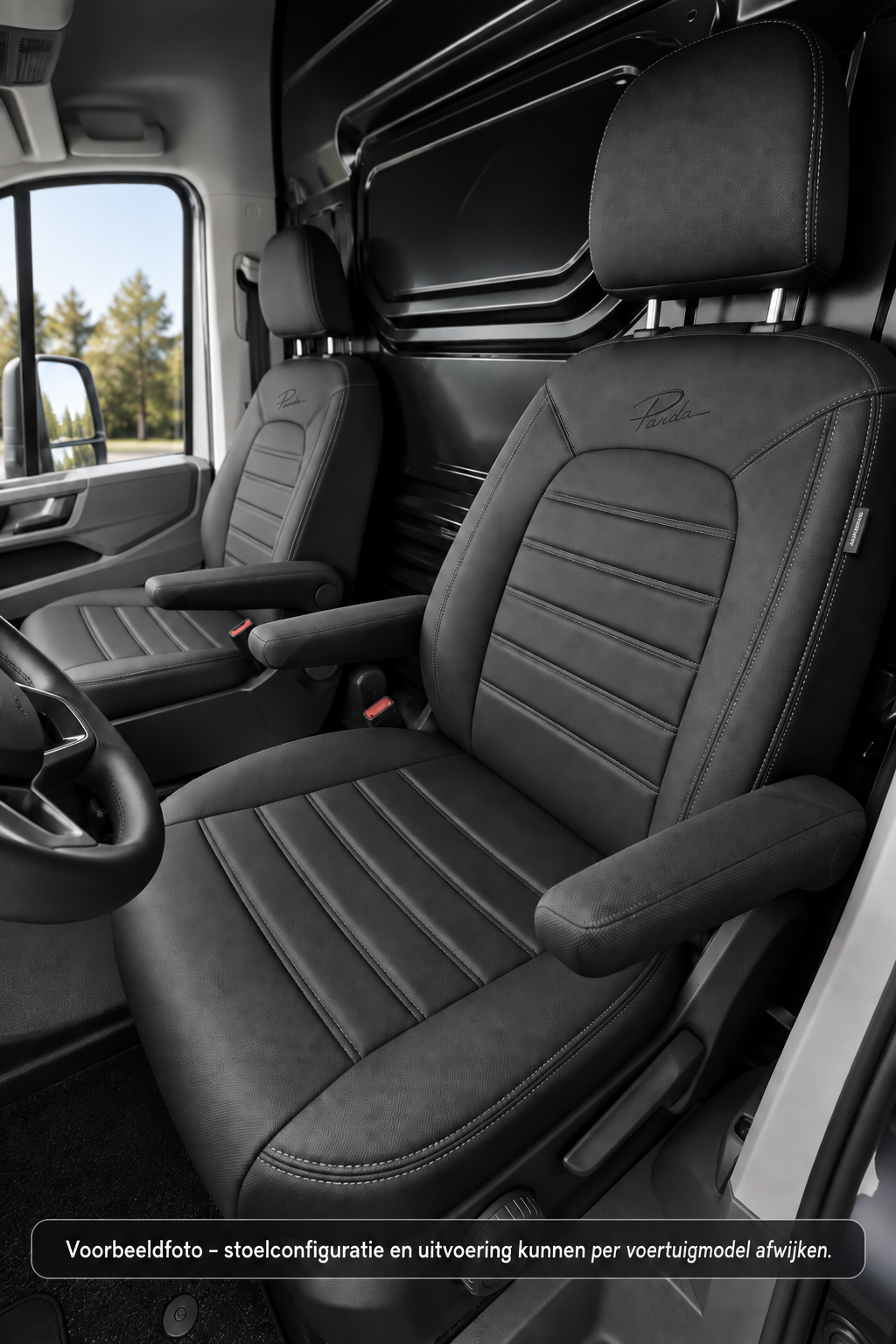 Stoelhoezen Fiat E-Scudo 2022 - heden – Fezz zwart – lederen stoelhoezen – perfecte pasvorm (Stoel/Stoel)
