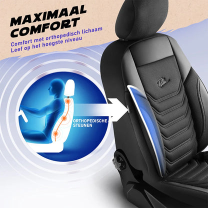 Stoelhoezen BYD ETP3 2024–heden – Florida zwart/grijs – perfecte pasvorm (Stoel/Stoel)