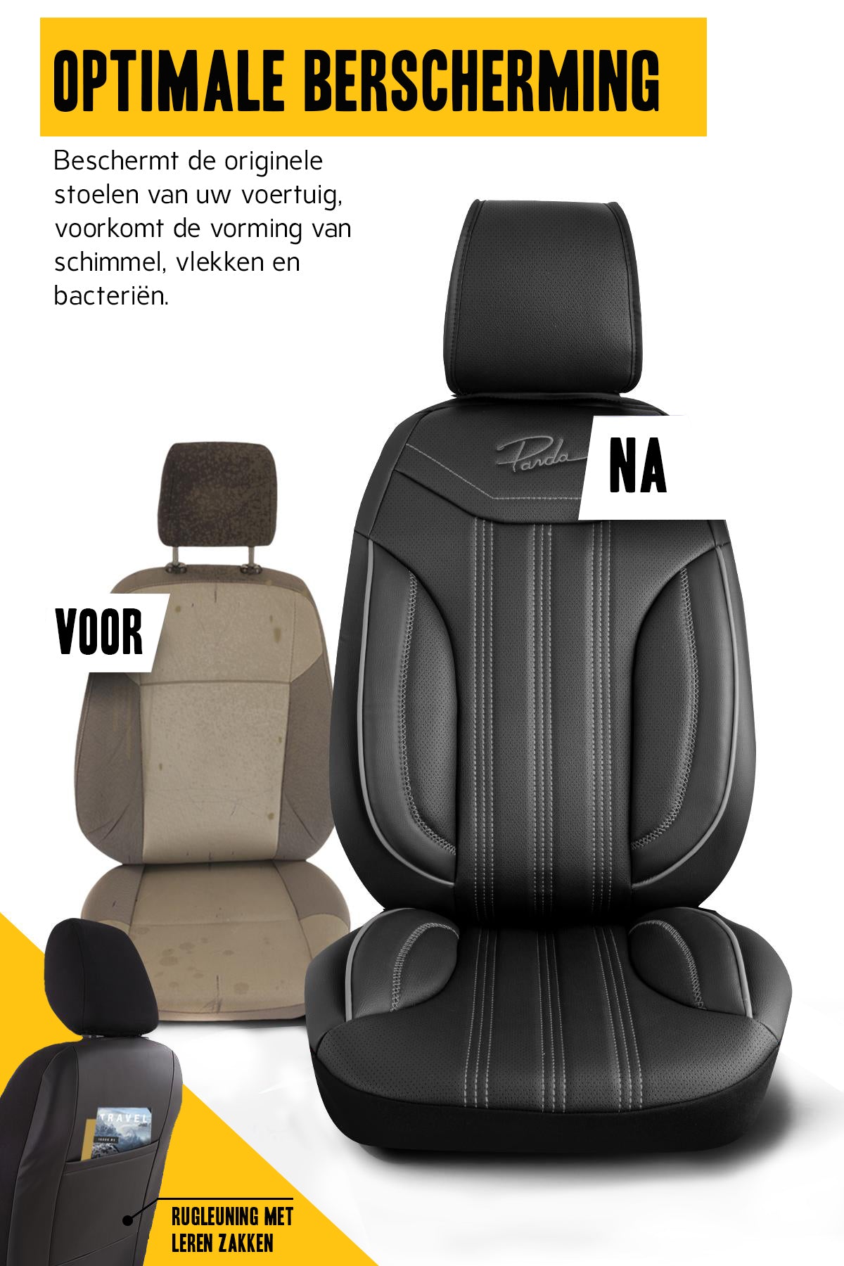 Stoelhoezen Kia PV5 Cargo 2025 - heden – Miami zwart/grijs – perfecte pasvorm (Stoel/Stoel)