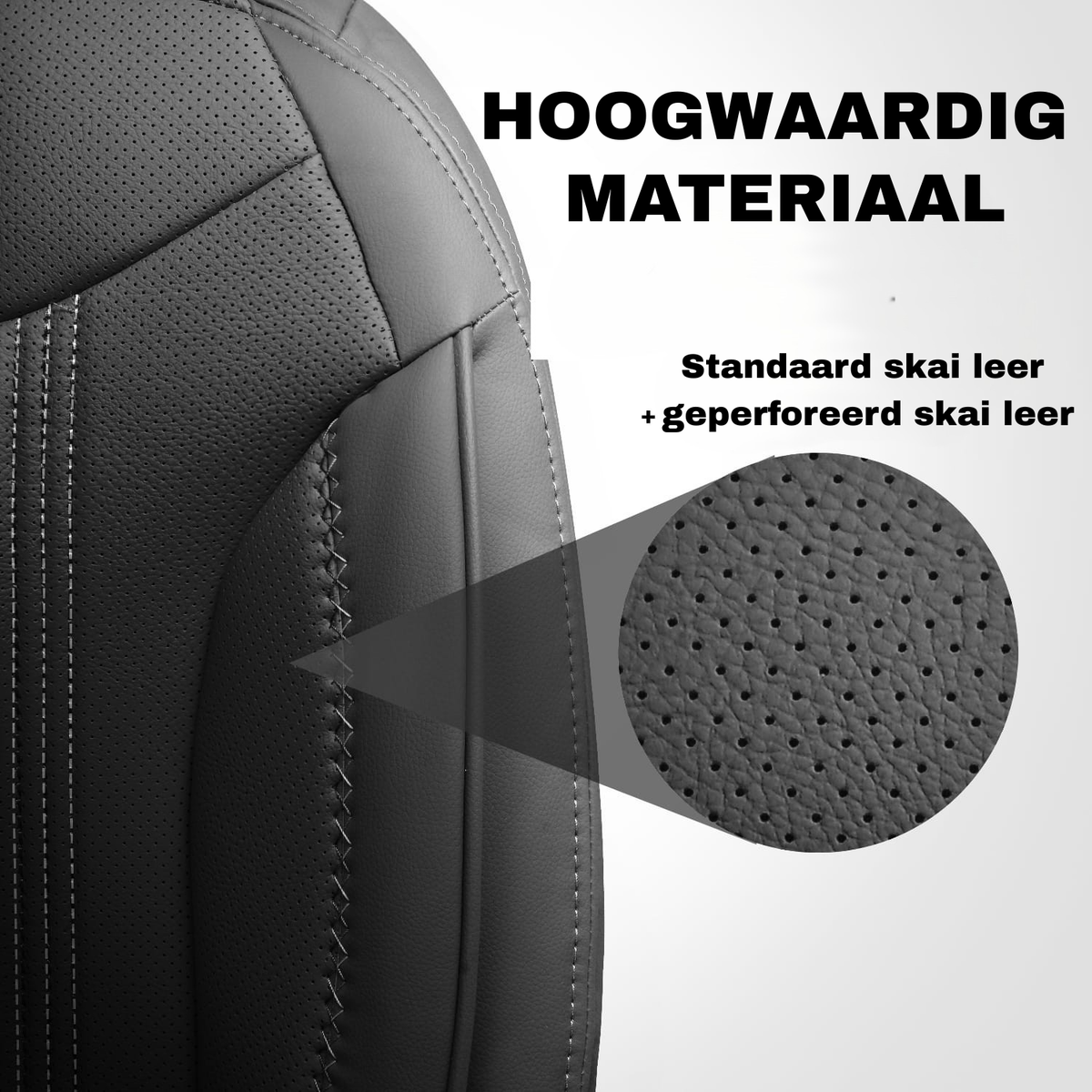 Stoelhoezen Kia PV5 Cargo 2025 - heden – Miami zwart/grijs – perfecte pasvorm (Stoel/Stoel)