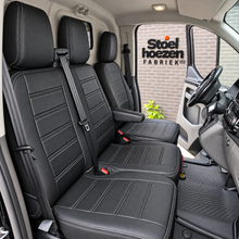 Stoelhoezen Citroen  ë-Jumpy 2020 - heden – Fezz zwart – lederen stoelhoezen – perfecte pasvorm (Stoel/Bank-zonder splitsing in zitting  van duobank)