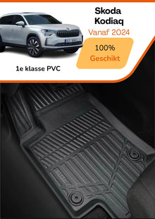 Skoda Kodiaq 2024+ – Premium Carbonlook Automatten – Hoogwaardig TPE – All-Weather Bescherming – Opstaande Randen – Antislip