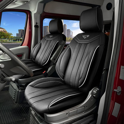 Stoelhoezen Kia PV5 Cargo 2025 - heden – Miami zwart/grijs – perfecte pasvorm (Stoel/Stoel)