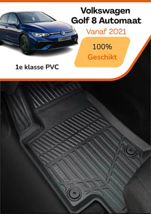 Volkswagen Golf 8 2021+ – Premium Carbonlook Automatten – Hoogwaardig TPE – All-Weather Bescherming – Opstaande Randen – Antislip