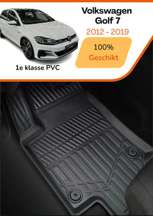 Volkswagen Golf 7 2012 - 2019 – Premium Carbonlook Automatten – Hoogwaardig TPE – All-Weather Bescherming – Opstaande Randen – Antislip