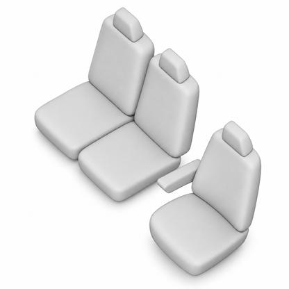 Stoelhoezen Opel Combo 2011 - 2018 – Fezz zwart – lederen stoelhoezen – perfecte pasvorm (Stoel/Bank)