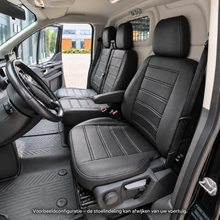 Stoelhoezen Citroen  ë-Jumpy 2020 - heden – Fezz zwart – lederen stoelhoezen – perfecte pasvorm (Stoel/Bank-zonder splitsing in zitting  van duobank)