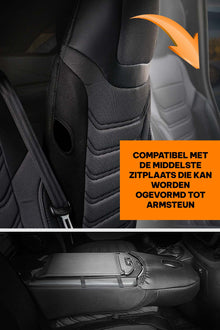 Stoelhoezen Renault Trafic  E-Tech electric 2022 - heden – Florida zwart/grijs – perfecte pasvorm (Stoel/Bank - met splitsing in zitting en rugleuning van duobank)